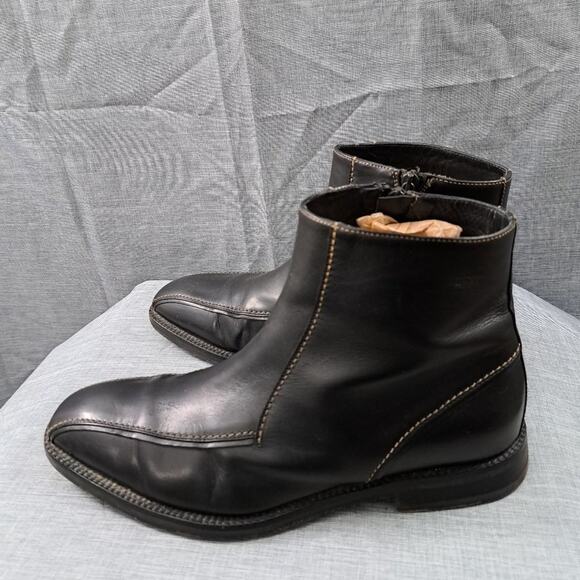 %Hugo Boss Black Leather Chelsea Chukka Ankle Boots Men\'s SZ 8 / D9